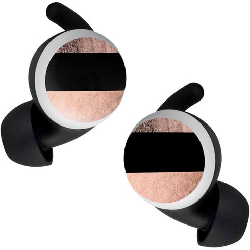 Rose Gold and Black Marble Google Pixel Buds Skin